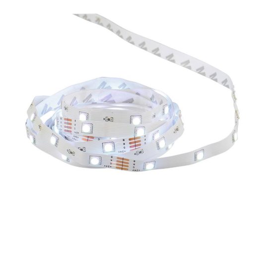 Striscia led 18w rgb con telecomando 5m tagliabile bianca