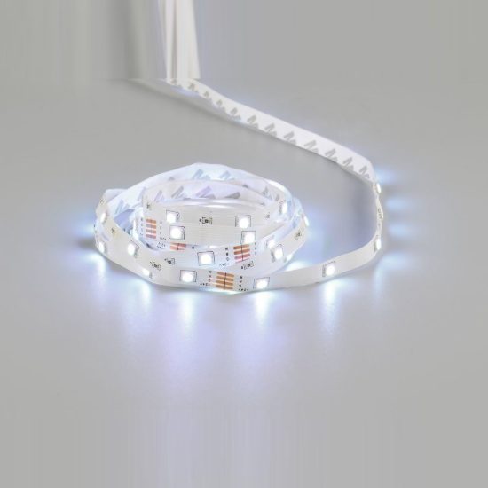 Striscia led 18w rgb con telecomando 5m tagliabile bianca