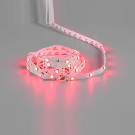 Striscia led 18w rgb con telecomando 5m tagliabile bianca