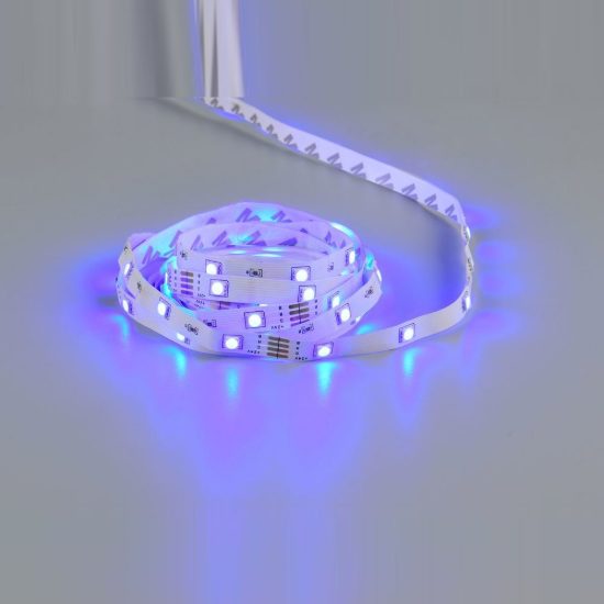 Striscia led 18w rgb con telecomando 5m tagliabile bianca