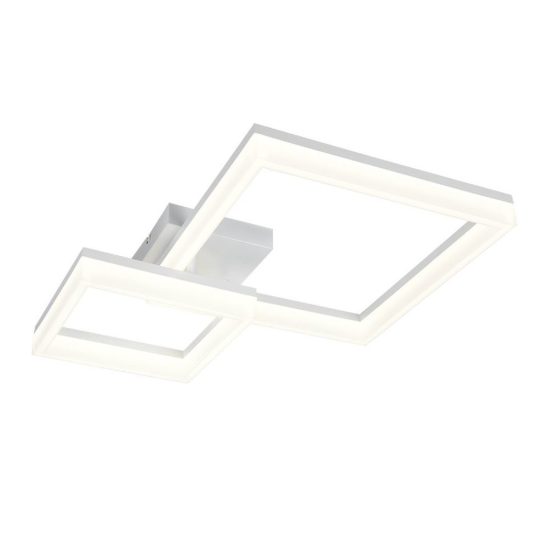 Plafoniera led 22w 4000k per corridoio moderna a doppio quadrato bianca