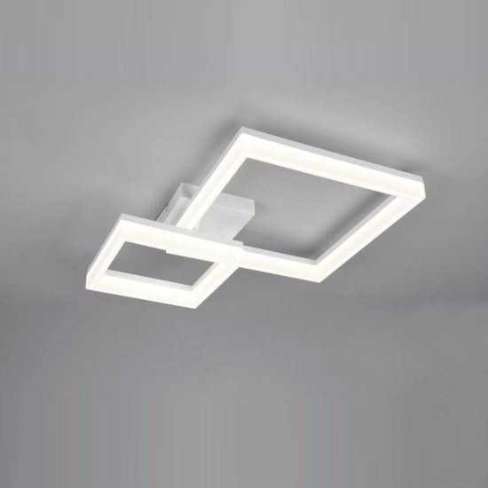 Plafoniera led 22w 4000k per corridoio moderna a doppio quadrato bianca