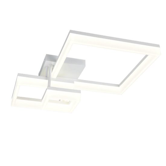 Plafoniera led 32w 4000k per corridoio moderna a triplo quadrato bianca