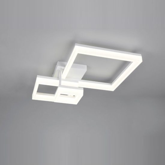 Plafoniera led 32w 4000k per corridoio moderna a triplo quadrato bianca