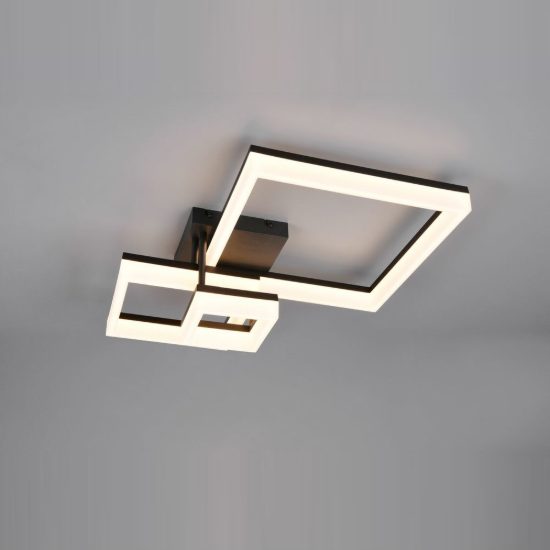 Plafoniera led 32w 3000k per corridoio moderna a triplo quadrato nera
