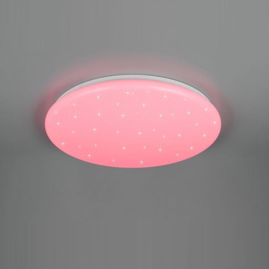 Plafoniera led 38w cct 2700k 6500k rgb con telecomando bianca effetto cielo stellato