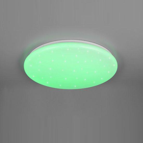 Plafoniera led 38w cct 2700k 6500k rgb con telecomando bianca effetto cielo stellato
