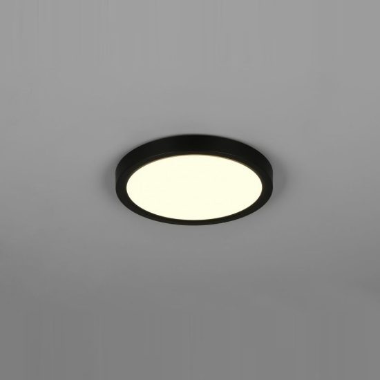 Plafoniera led 18w cct 2300k 3000k 4000k moderna rotonda nera con fissaggio rapido
