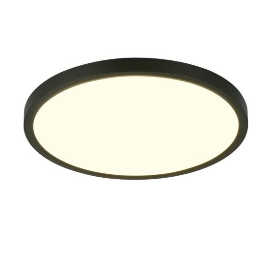 Plafoniera led 30w cct 2300k 3000k 4000k moderna rotonda nera con fissaggio rapido
