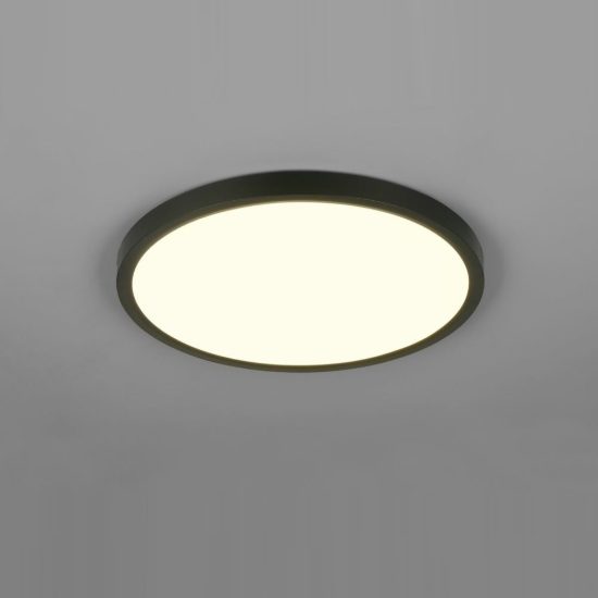 Plafoniera led 30w cct 2300k 3000k 4000k moderna rotonda nera con fissaggio rapido
