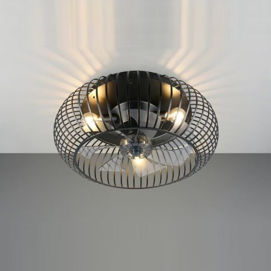 Ventilatore da soffitto con 3 luci telecomando nero