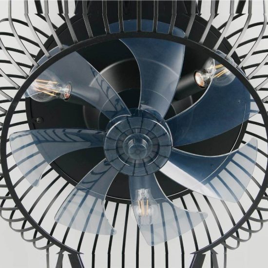 Ventilatore da soffitto con 3 luci telecomando nero