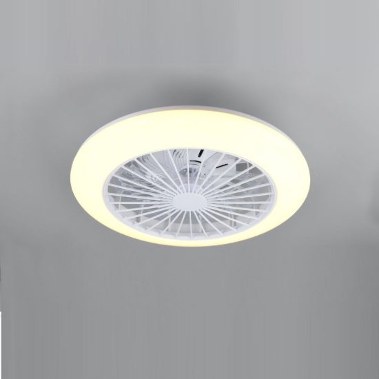 Ventilatore da soffitto led 30w cct 3000k 6500k con telecomando bianco effetto cielo stellato
