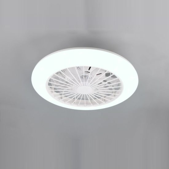 Ventilatore da soffitto led 30w cct 3000k 6500k con telecomando bianco effetto cielo stellato