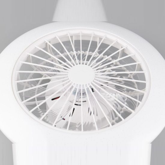 Ventilatore da soffitto led 30w cct 3000k 6500k con telecomando bianco effetto cielo stellato
