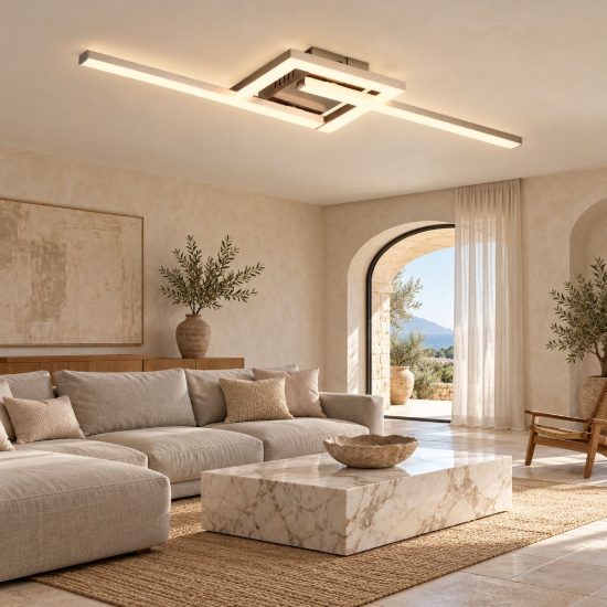 Plafoniera led 17w 3000k per corridoio moderna a elementi orientabili nichel opaco