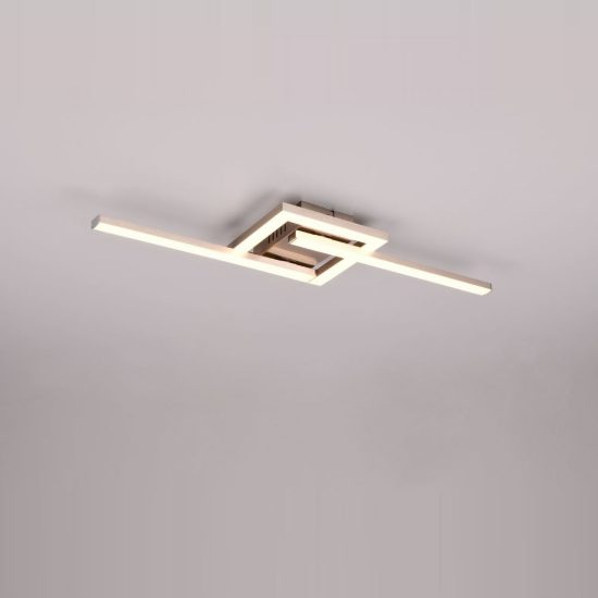 Plafoniera led 17w 3000k per corridoio moderna a elementi orientabili nichel opaco