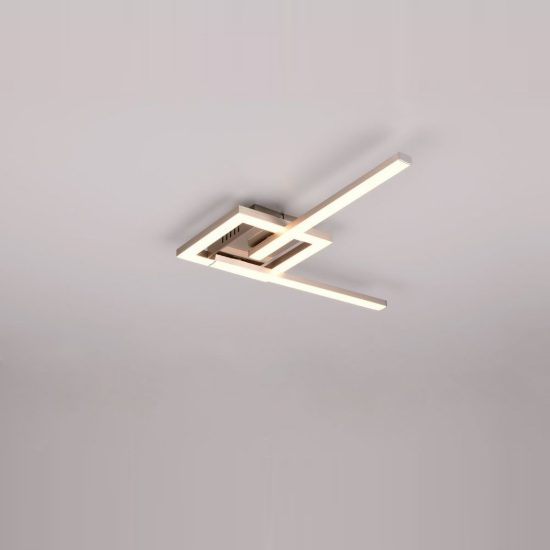 Plafoniera led 17w 3000k per corridoio moderna a elementi orientabili nichel opaco
