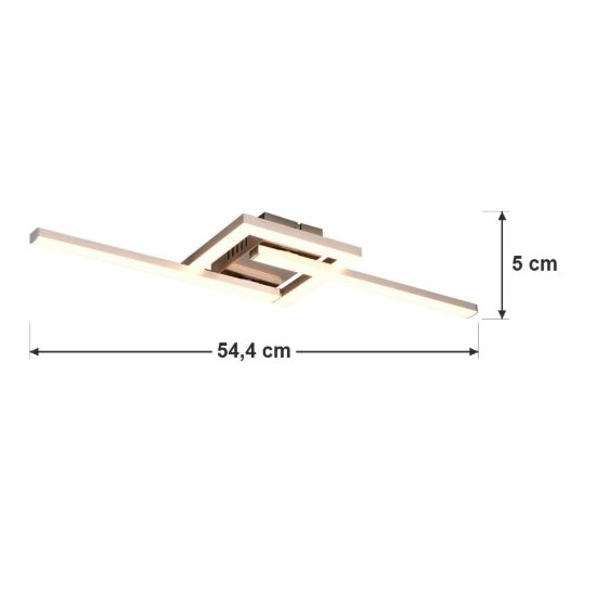 Plafoniera led 17w 3000k per corridoio moderna a elementi orientabili nichel opaco