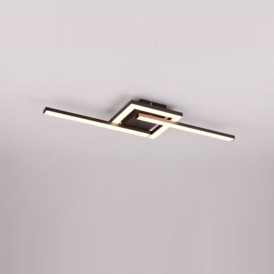 Plafoniera led 17w 3000k per corridoio moderna a elementi orientabili nera