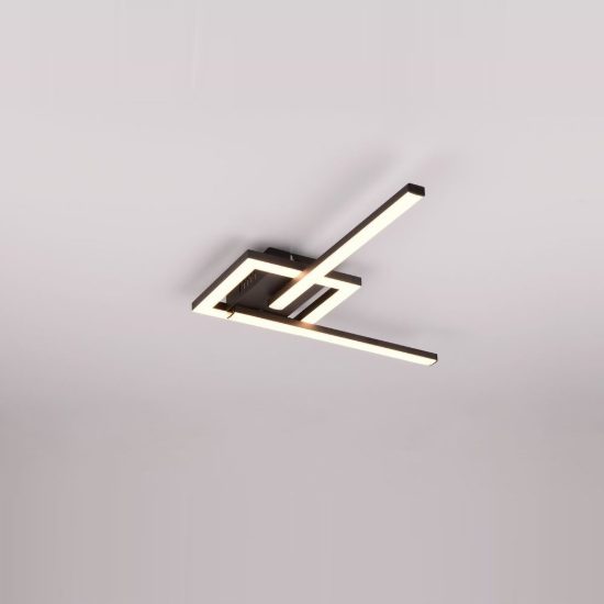 Plafoniera led 17w 3000k per corridoio moderna a elementi orientabili nera