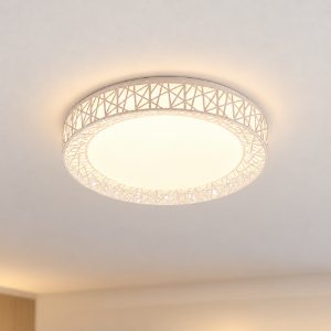 Plafoniera led 40w cct 2700k 6500k con telecomando rotonda bianca con bordo lavorato