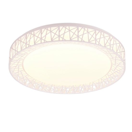 Plafoniera led 40w cct 2700k 6500k con telecomando rotonda bianca con bordo lavorato