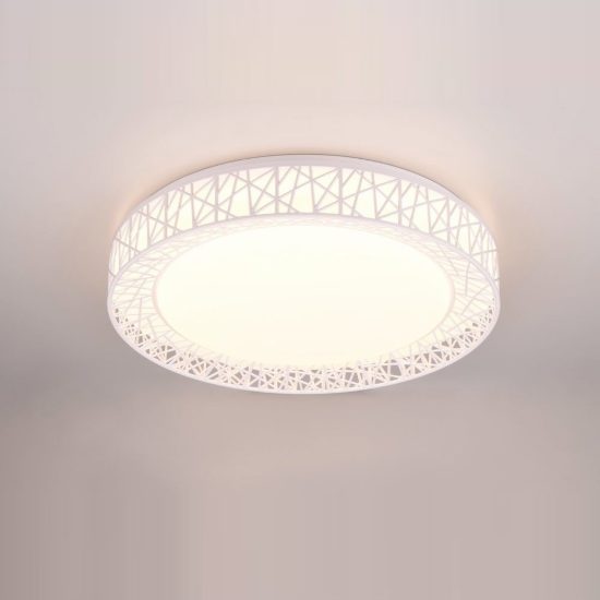 Plafoniera led 40w cct 2700k 6500k con telecomando rotonda bianca con bordo lavorato