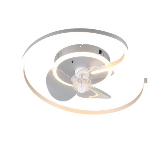 Ventilatore da soffitto con luce led 32w cct 2700k 6500k con telecomando a spirale titanio