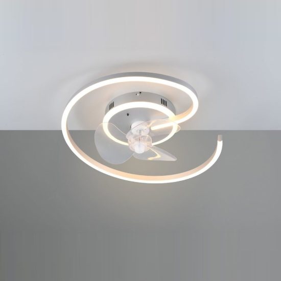 Ventilatore da soffitto con luce led 32w cct 2700k 6500k con telecomando a spirale titanio