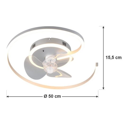 Ventilatore da soffitto con luce led 32w cct 2700k 6500k con telecomando a spirale titanio
