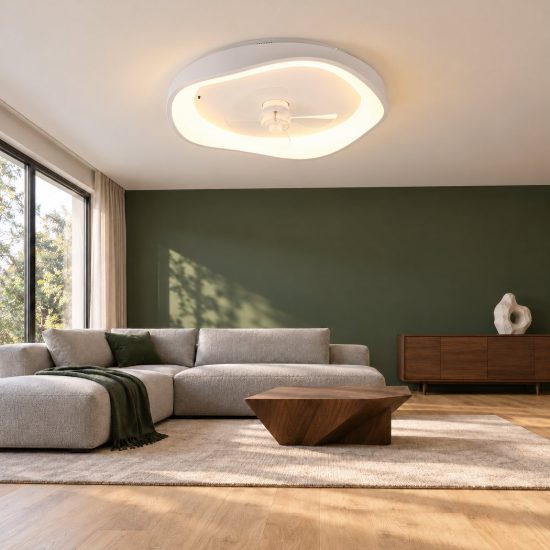 Ventilatore da soffitto con luce led 35w cct 2700k 6500k con telecomando organico bianco