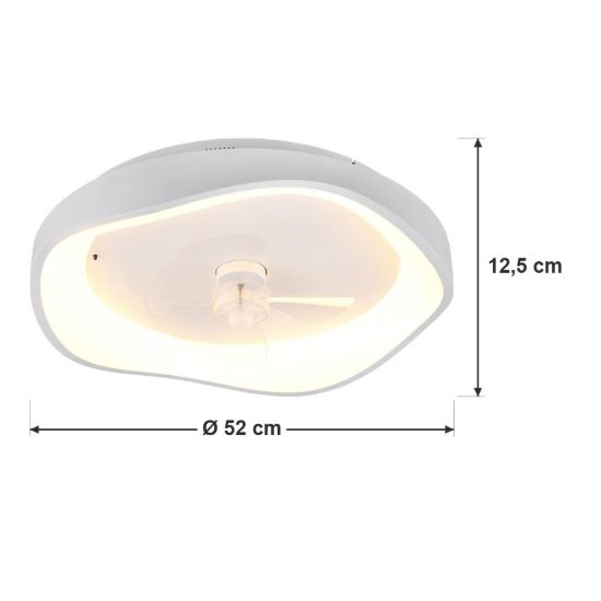Ventilatore da soffitto con luce led 35w cct 2700k 6500k con telecomando organico bianco