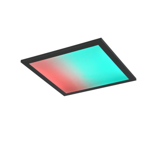 Plafoniera led 13w cct 2700k 6500k rgb con telecomando quadrata con bordo nero