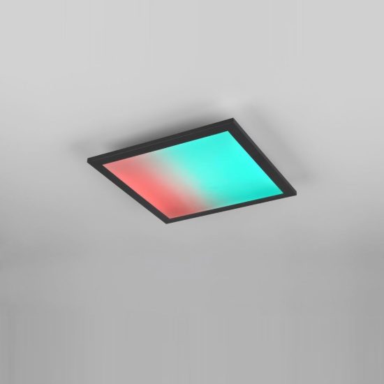 Plafoniera led 13w cct 2700k 6500k rgb con telecomando quadrata con bordo nero
