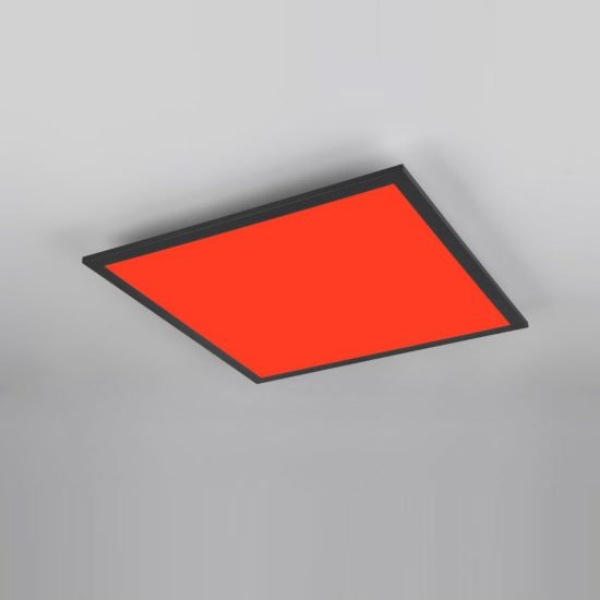 Plafoniera led 18w cct 2700k 6500k rgb con telecomando quadrata con bordo nero