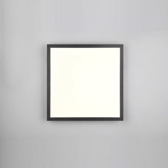 Plafoniera led 18w cct 2700k 6500k rgb con telecomando quadrata con bordo nero