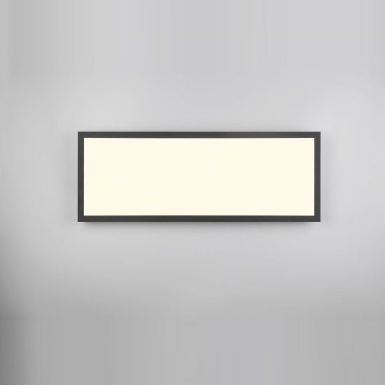 Plafoniera piccola led 31w cct 2700k 6500k rgb con telecomando rettangolare con bordo nero