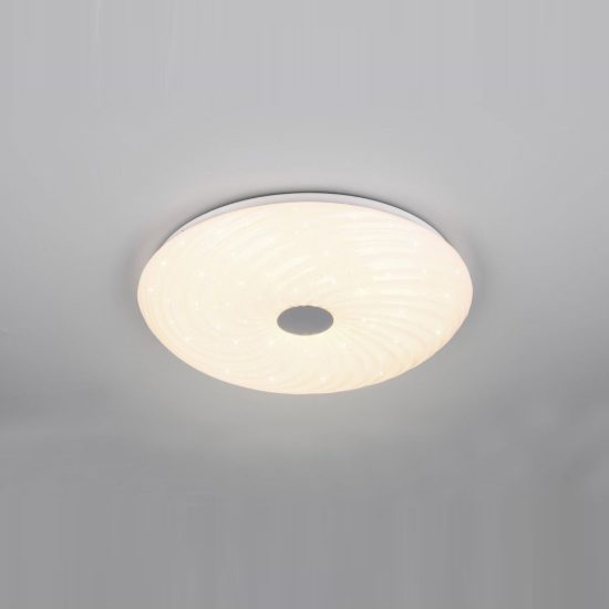 Plafoniera led 22w cct 2700k 6500k con telecomando rotonda bianca effetto cielo stellato
