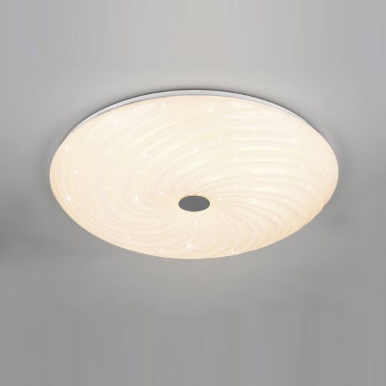 Plafoniera led 45w cct 2700k 6500k con telecomando rotonda bianca effetto cielo stellato
