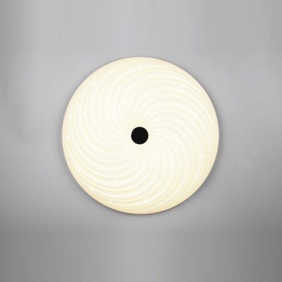 Plafoniera led 45w cct 2700k 6500k con telecomando rotonda bianca effetto cielo stellato
