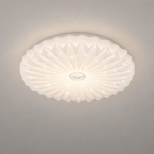 Plafoniera led 24w 4000k moderna rotonda bianca con diffusore effetto cristallo