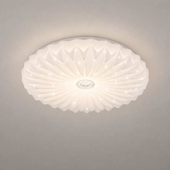Plafoniera led 24w 4000k moderna rotonda bianca con diffusore effetto cristallo