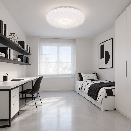Plafoniera led 24w 4000k moderna rotonda bianca con diffusore effetto cristallo