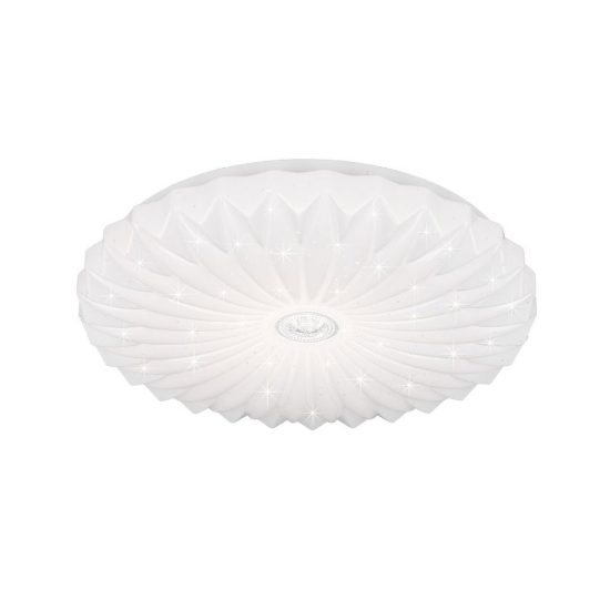 Plafoniera led 24w 4000k moderna rotonda bianca con diffusore effetto cristallo