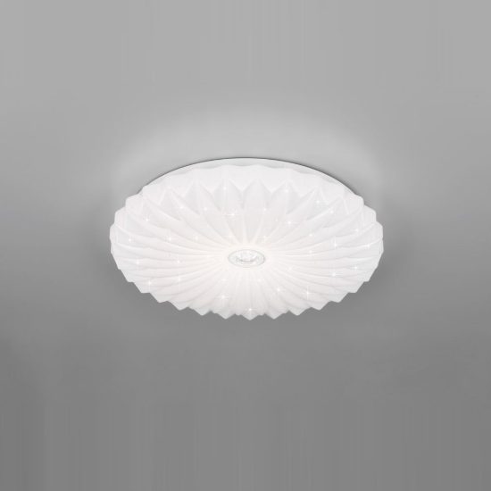 Plafoniera led 24w 4000k moderna rotonda bianca con diffusore effetto cristallo