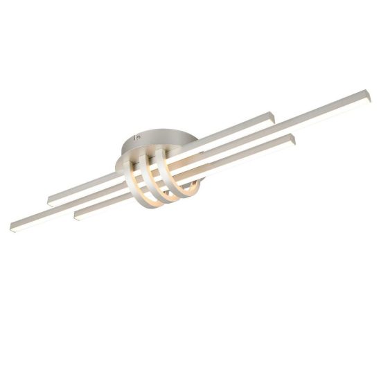 Plafoniera led 20w 3000k per soggiorno moderna lineare a 3 barre nichel opaco