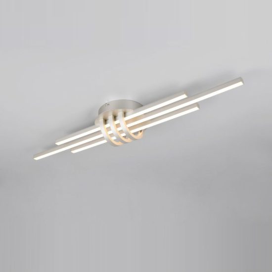 Plafoniera led 20w 3000k per soggiorno moderna lineare a 3 barre nichel opaco