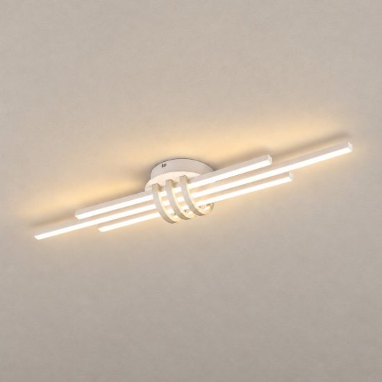 Plafoniera led 20w 4000k per soggiorno moderna lineare a 3 barre bianca