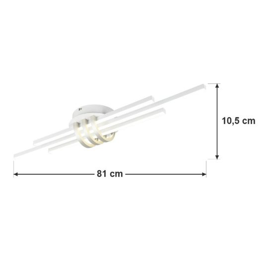 Plafoniera led 20w 4000k per soggiorno moderna lineare a 3 barre bianca